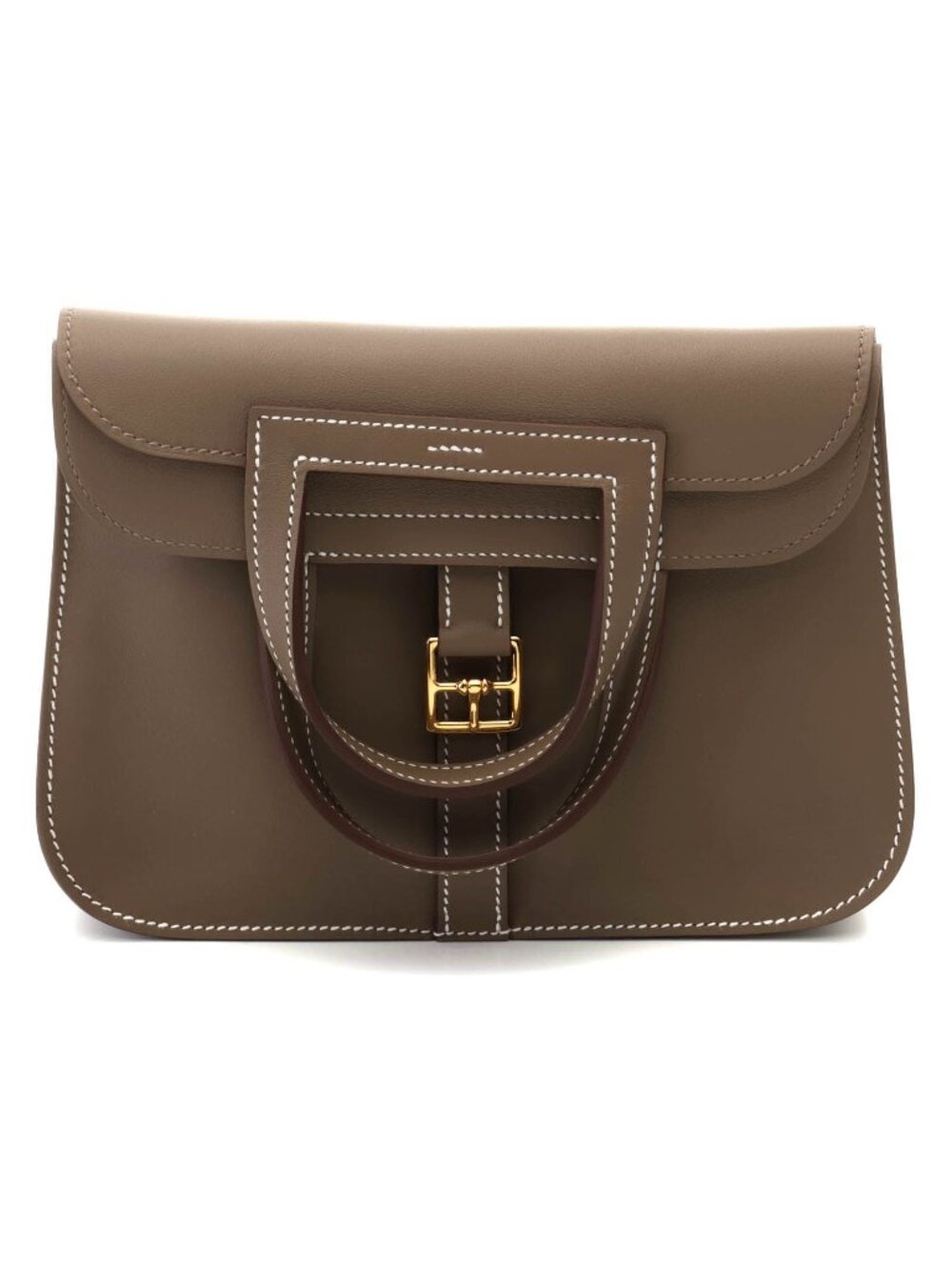 Hermes Halzan Mini Etoupe Shoulder Bag Veau Swift Manufactured Around